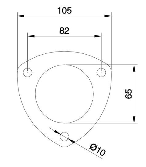 Jetex Exhausts Ltd Flanges 3 Bolt Hole Pair With Gasket [2 5 Inch] [mild Steel] Centre