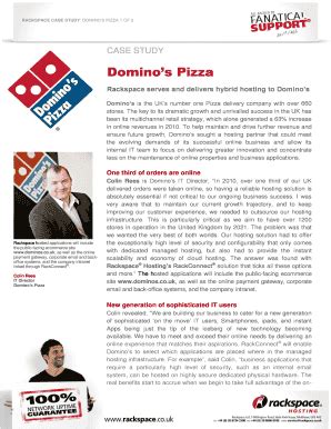 Fillable Online Dominos Pizza Rackspace Fax Email Print PdfFiller