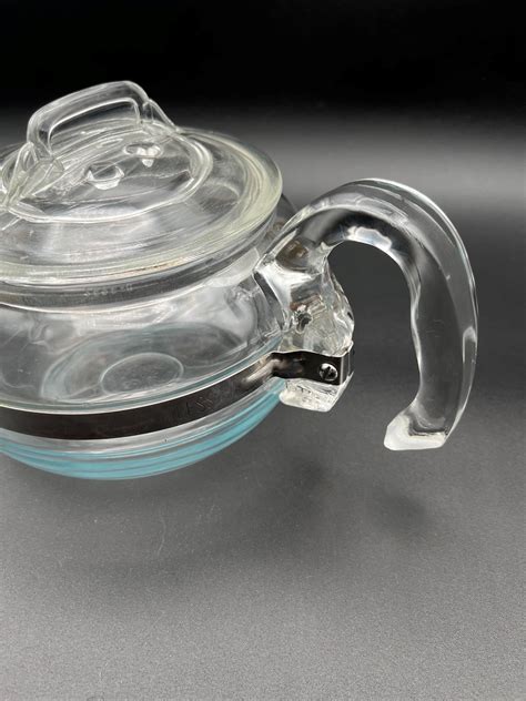 Vintage PYREX Clear Glass Flameware Glass Teapot Stainless Etsy