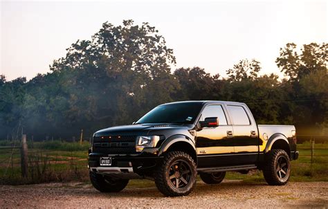 Wallpaper forest, black, Ford, SUV, black, Ford, Raptor, pickup, off ...