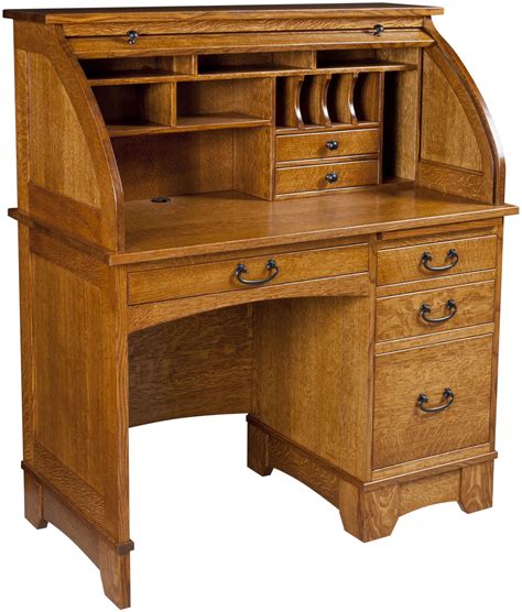 Small Noble Mission Roll Top Desk | Amish Custom Roll Top Desk