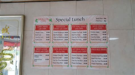 Menu At Dragon City Fast Food Warrington