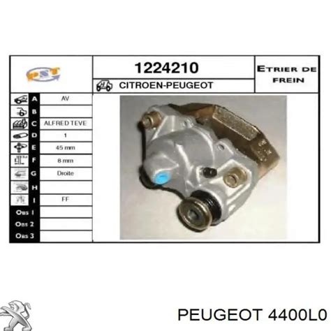 G Peugeot Citroen Pinza De Freno Delantera Derecha