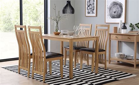 Milton Dining Table Bali Chairs Natural Oak Finished Solid