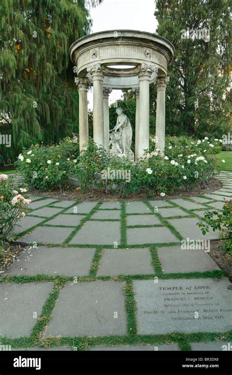 Temple of Love statue at the rose garden of the Huntington Library and ...