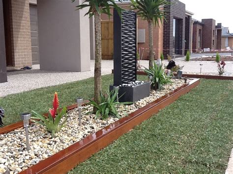 Merbau Planter Box Pebbles Instant Turf And Water Feature Done By