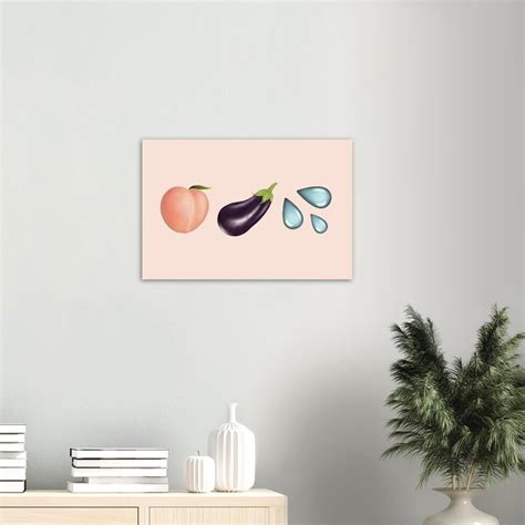 Kinky Eggplant And Peach Emoji Poster Sex Therapist Office Etsy