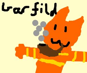 Garfield smoking a pipe - Drawception