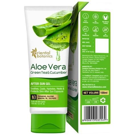 Buy Oriental Botanics Aloe Vera Green Tea Cucumber After Sun Gel