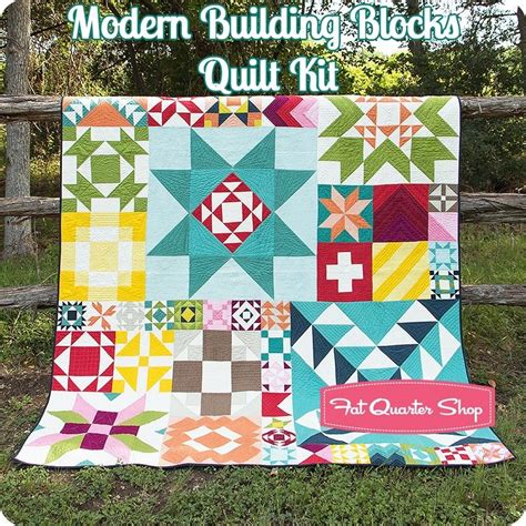 Modern Building Blocks Quilt Kitfeaturing Bella Solids By Moda Fabrics