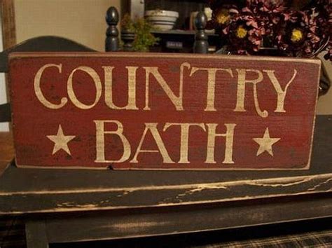 20 Wooden Primitive Sign Design Ideas For Vintage Bathroom Primitive