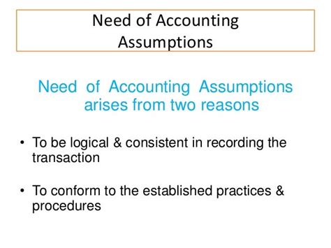 Accounting Assumptions