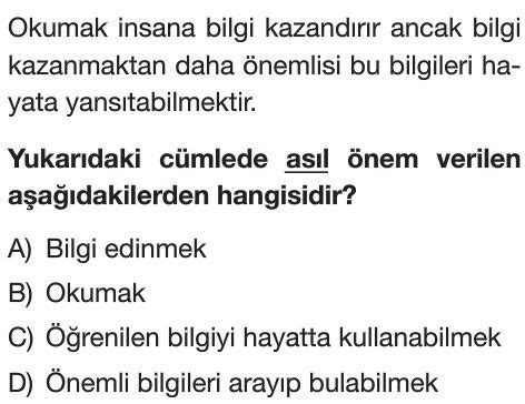 Cümlede Anlam Test Çöz 5 Sınıf Türkçe Testleri