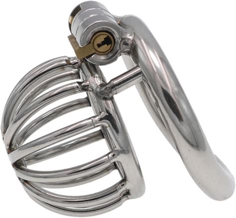 Short Stainless Steel Chastity Lock Male Cage Chastity