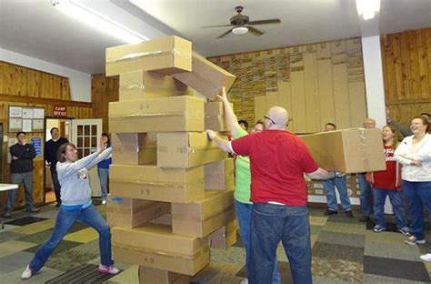 How About Making A Life Sized Jenga Game From Cardboard Boxes Life