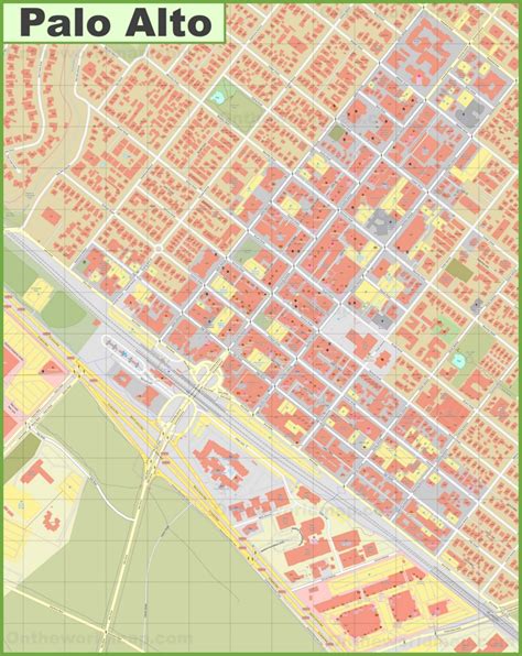 Detailed Map Of Downtown Palo Alto