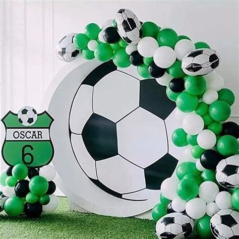 Globos Futbol Decoraci N Cadena M Arco Incluye Globos Mercadolibre