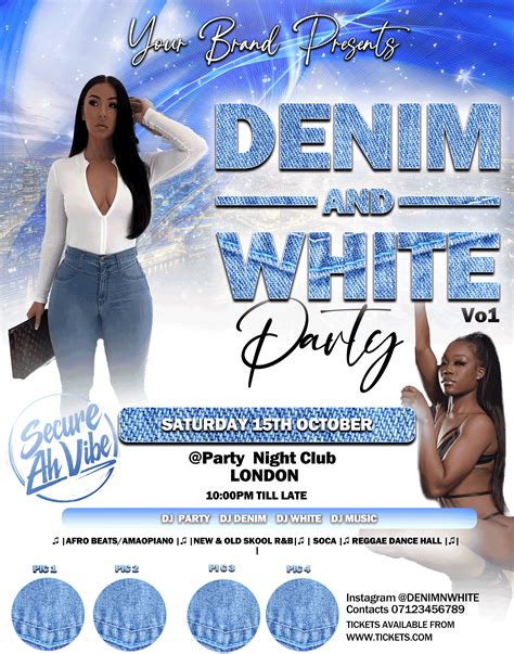 Denim And White Blue And White Flyer Template Template Hub Central