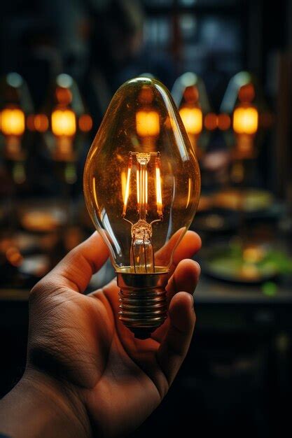 Premium AI Image Hand Holds A Light Bulb HD 8K Wallpaper Stock