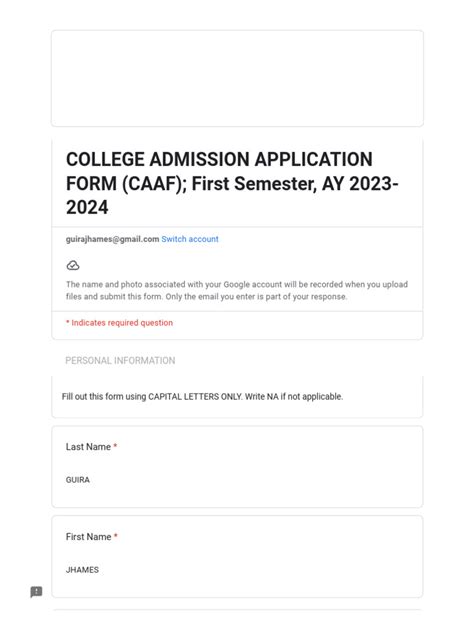 College Admission Application Form Page 3 | PDF