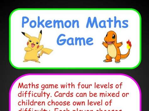 Pokemon Maths Game Teaching Resources