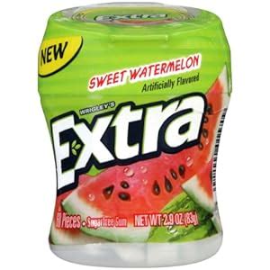 Amazon.com : Extra Gum Watermelon Bottle, 60 Count : Chewing Gum ...