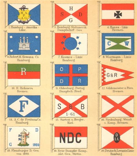 1904 MARITIME SIGNAL FLAGS Antique Lithograph International | Etsy