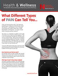 What Different Types of PAIN Can Tell You… - Nebraska Orthopaedic Physical Therapy