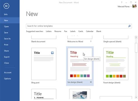 Word 2013 Creating And Opening Documents