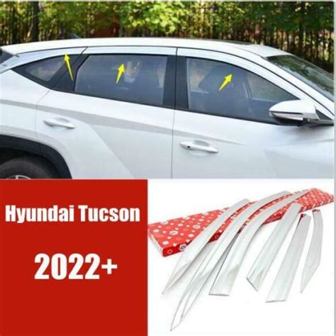 Chrome Window Visor Vent Shades Sun Rain Guard X For Hyundai Tucson