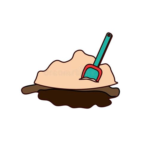 Sandcastle and Shovel Vector Stock Vector - Illustration of shovel ...