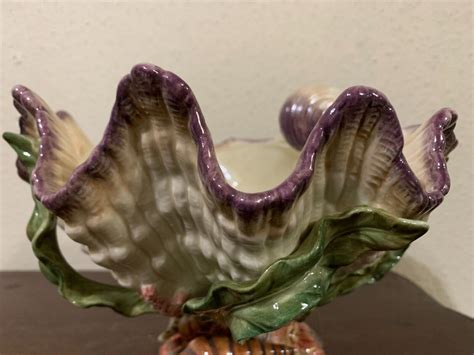 Fitz And Floyd Oceana Compote Bowl Centerpiece Large Clam Shell Conch 4625685572