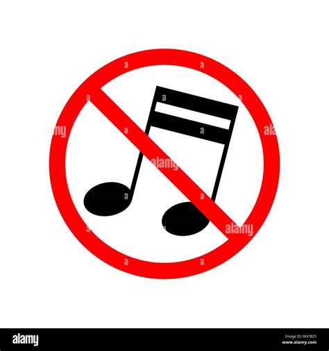 Music are not allowed, red forbidden sign on white Stock Vector Image ...