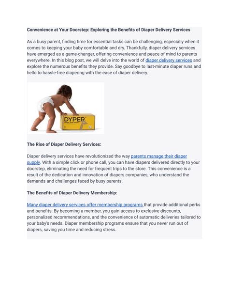 Ppt Convenience At Your Doorstep Exploring The Benefits Of Diaper Delivery Services