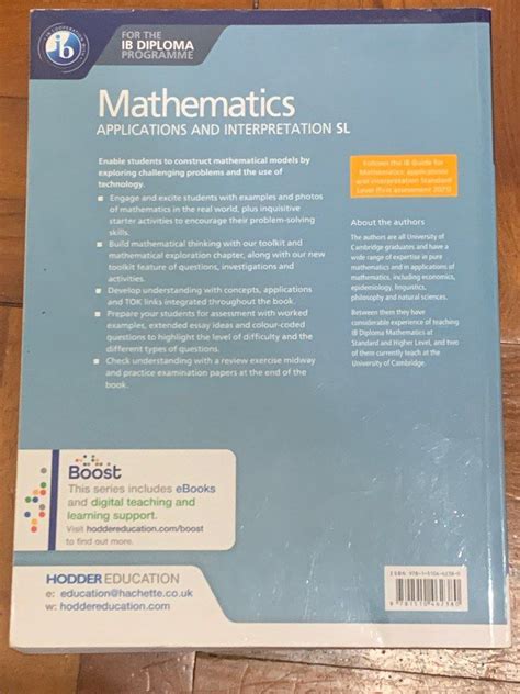 Ib Math Applications And Interpretations Standard Level Textbook