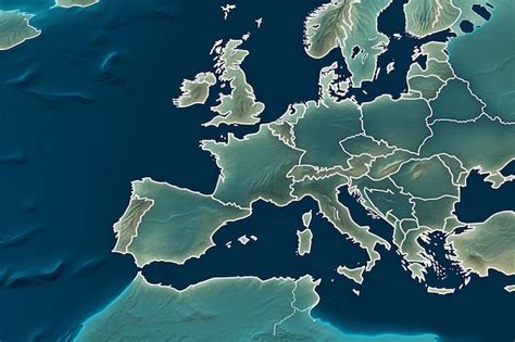 Premium AI Image | A map of europe with the european borders on it.