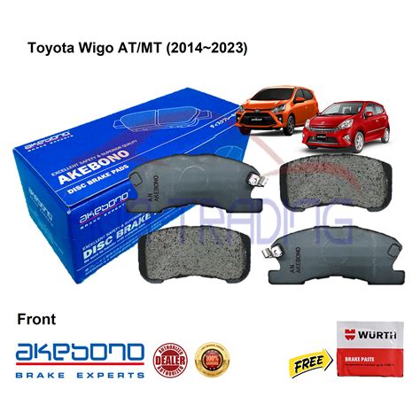 Genuine Akebono Front Brake Pads For Toyota Wigo All Gen AT MT 2014