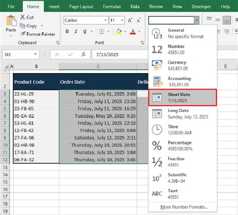 Short Date Format In Excel Simplify Your Data Entry