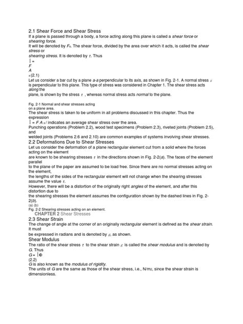 Shear Force and Shear Stress | PDF | Stress (Mechanics) | Shear Stress 