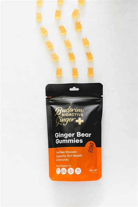 Buderim Bioactive Ginger Gummie Bears Buderim Ginger