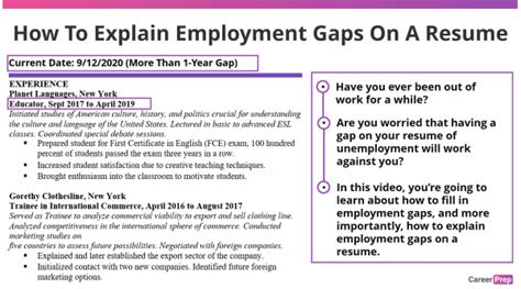 How To Explain Employment Gaps On A Resume 10 Answers Examples