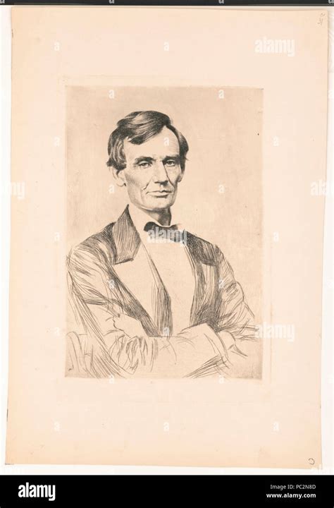 Abraham Lincoln Half Length Portrait Facing Front Arms Folded Across