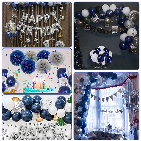 Birthday Decorations Menaivatoba Navy Blue Happy Birthday Balloons For