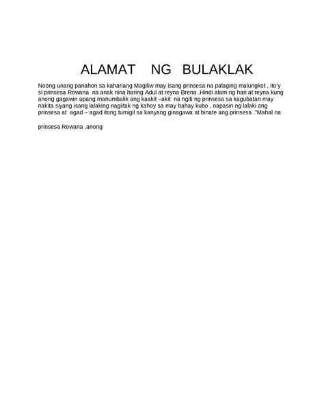 (DOCX) Alamat Ng Bulaklak - DOKUMEN.TIPS