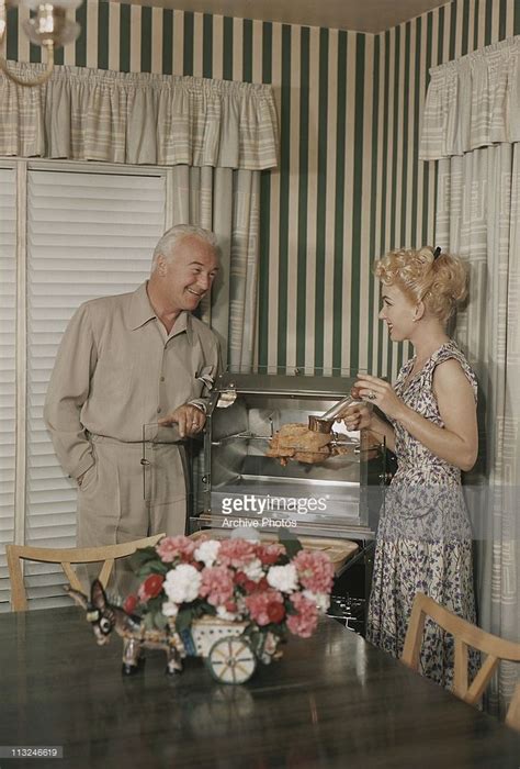 William Boyd At Home With Wife Grace Bradley Who Is Basting A Bird