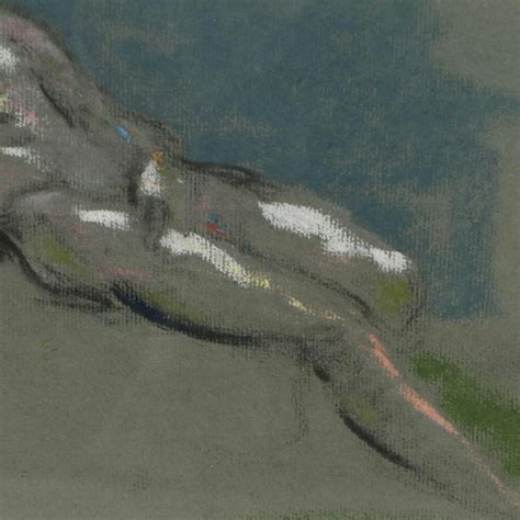 Reclining Male Nude Oil Pastel Drawing Ebth