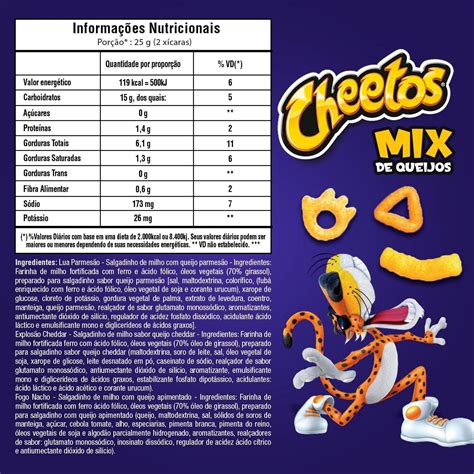 Salgadinho Sortido Mix De Queijo Cheetos 95G Elma Chips