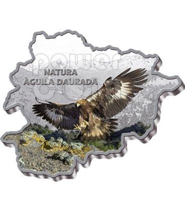 Golden Eagle Nature Treasure Of Andorra Map Shaped Moneda Plata D