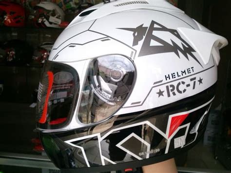 Jual Helm Kyt Rc Seven Rc Full Face Motif Fullface Putih Hitam Di