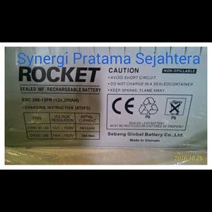 Battery Vrla Rocket Esc 200 12 12V 200Ah Synergi Pratama Sejahtera